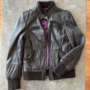 Marc New York By Andrew Marc Womens Nicki Quilted Bomber Black Leather Jacket